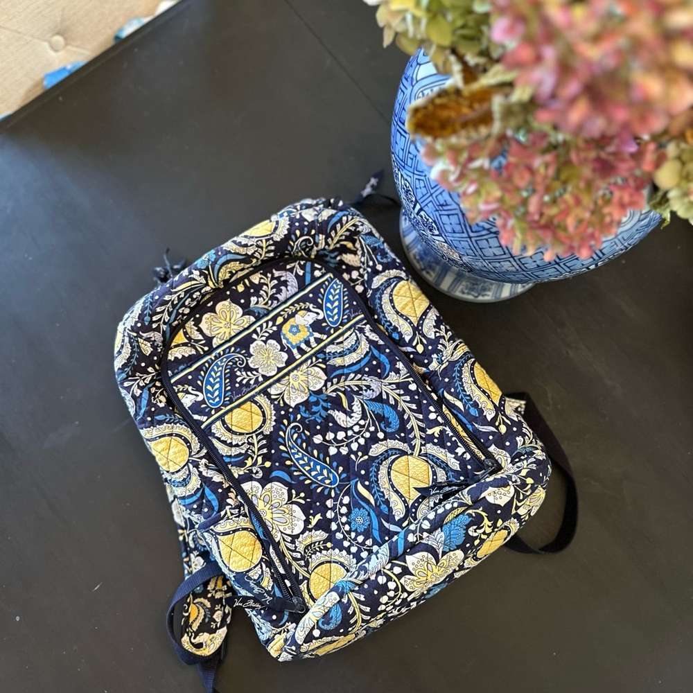 Vera Bradley Laptop Ellie Blue Quilted Backpack